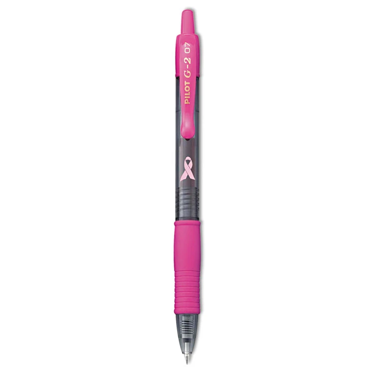 Pilot G2 Premium Breast Cancer Awareness Gel Pen, Retractable, Fine 0.7 Mm, Black Ink, Translucent Pink Barrel, Dozen 3 Pilot G2 Premium Breast Cancer Awareness Gel Pen, Retractable, Fine 0.7 Mm, Black Ink, Translucent Pink Barrel, Dozen
