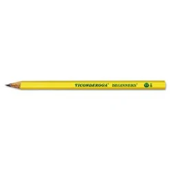 Dixon Ticonderoga Beginners Woodcase Pencil With Microban Protection, HB (#2), Black Lead, Yellow Barrel, Dozen