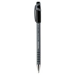 Paper Mate FlexGrip Ultra Ballpoint Pen, Stick, Fine 0.8 Mm, Black Ink, Gray Barrel, Dozen