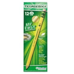 Ticonderoga My First Woodcase Pencil With Eraser, HB (#2), Black Lead, Yellow Barrel, Dozen -Bostitch Shop 184703