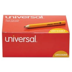 Universal Golf And Pew Pencil, HB (#2), Black Lead, Yellow Barrel, 144/Box -Bostitch Shop 213781