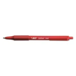 Bic Soft Feel Ballpoint Pen, Retractable, Medium 1 Mm, Red Ink, Red Barrel, Dozen -Bostitch Shop 223908