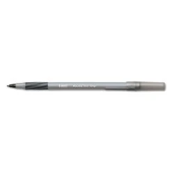 Bic Round Stic Grip Xtra Comfort Ballpoint Pen, Easy-Glide, Stick, Medium 1.2 Mm, Black Ink, Gray/Black Barrel, Dozen -Bostitch Shop 223915