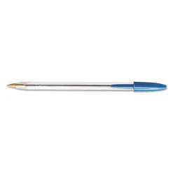 Bic Cristal Xtra Smooth Ballpoint Pen, Stick, Medium 1 Mm, Blue Ink, Clear Barrel, Dozen -Bostitch Shop 223945