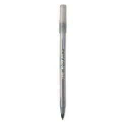 Bic Round Stic Xtra Life Ballpoint Pen Value Pack, Stick, Medium 1 Mm, Black Ink, Smoke Barrel, 60/Box -Bostitch Shop 223972