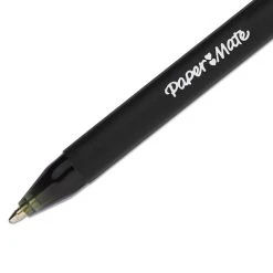 Paper Mate ComfortMate Ultra Ballpoint Pen, Retractable, Fine 0.8 Mm, Black Ink, Black Barrel, Dozen -Bostitch Shop 224962