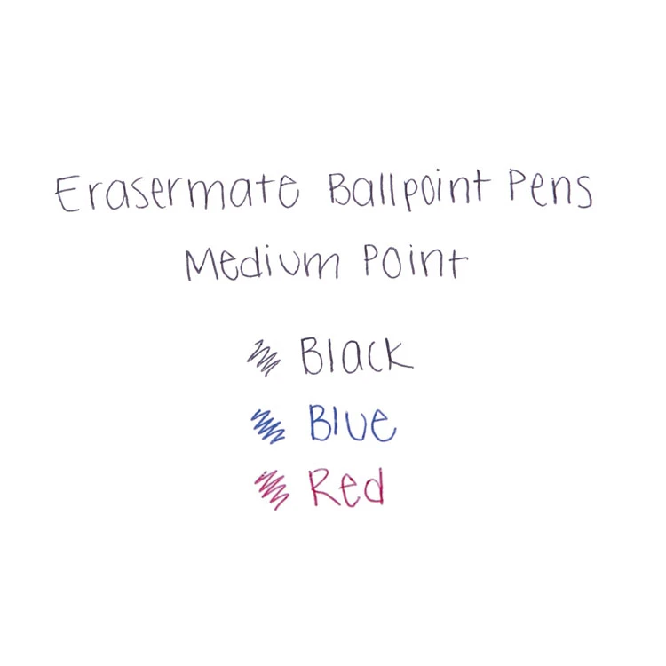 Paper Mate Eraser Mate Ballpoint Pen, Stick, Medium 1 Mm, Red Ink, Red Barrel, Dozen 6 Paper Mate Eraser Mate Ballpoint Pen, Stick, Medium 1 Mm, Red Ink, Red Barrel, Dozen - Image 4