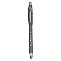 Paper Mate FlexGrip Elite Ballpoint Pen, Retractable, Fine 0.8 Mm, Black Ink, Black Barrel, Dozen