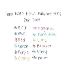 Paper Mate Profile Ballpoint Pen, Retractable, Bold 1.4 Mm, Red Ink, Red Barrel, Dozen -Bostitch Shop 225279