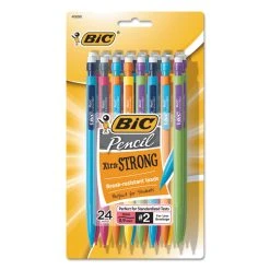 Bic Xtra-Strong Mechanical Pencil Value Pack, 0.9 Mm, HB (#2.5), Black Lead, Assorted Barrel Colors, 24/Pack