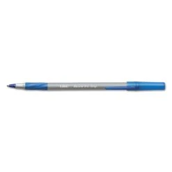 Bic Round Stic Grip Xtra Comfort Ballpoint Pen Value Pack, Easy-Glide, Stick, Medium 1.2 Mm, Blue Ink, Gray/Blue Barrel, 36/Pack -Bostitch Shop 232110