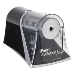 Westcott IPoint Evolution Axis Pencil Sharpener, AC-Powered, 4.25 X 7 X 4.75, Black/Silver