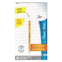 Paper Mate Sharpwriter Mechanical Pencil, 0.7 Mm, HB (#2.5), Black Lead, Classic Yellow Barrel, 36/Box -Bostitch Shop 241716