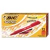 Bic Soft Feel Ballpoint Pen, Retractable, Medium 1 Mm, Red Ink, Red Barrel, Dozen -Bostitch Shop 258233