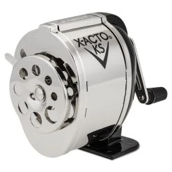 X-ACTO® KS Manual Classroom Pencil Sharpener, Table/Wall-Mount Design, Manually-Powered, 2.75 X 4.75 X 4.25, Black/Nickel