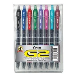 Pilot G2 Premium Gel Pen, Retractable, Fine 0.7 Mm, Assorted Ink And Barrel Colors, 8/Pack