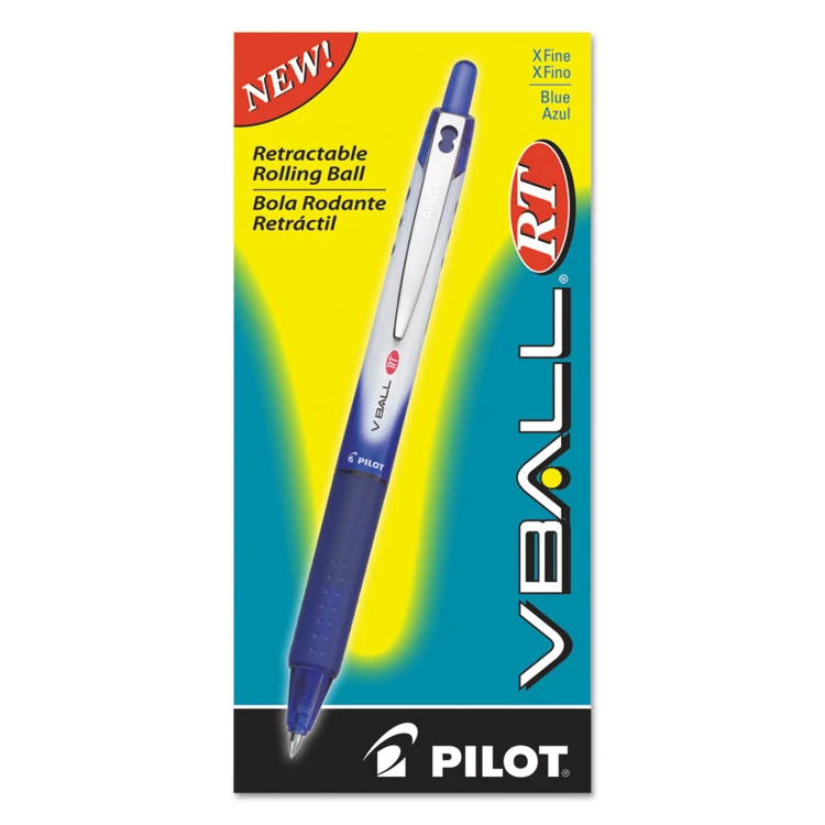 Pilot VBall RT Liquid Ink Roller Ball Pen, Retractable, Extra-Fine 0.5 Mm, Blue Ink, Blue/White Barrel 4 Pilot VBall RT Liquid Ink Roller Ball Pen, Retractable, Extra-Fine 0.5 Mm, Blue Ink, Blue/White Barrel - Image 2