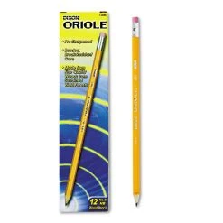 Dixon Oriole Pre-Sharpened Pencil, HB (#2), Black Lead, Yellow Barrel, Dozen -Bostitch Shop 30158
