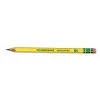 Dixon Ticonderoga Beginners Woodcase Pencil With Eraser And Microban Protection, HB (#2), Black Lead, Yellow Barrel, Dozen