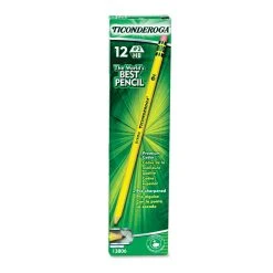 Ticonderoga Pre-Sharpened Pencil, HB (#2), Black Lead, Yellow Barrel, Dozen -Bostitch Shop 30170