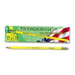 Ticonderoga Pencils, B (#1), Black Lead, Yellow Barrel, Dozen