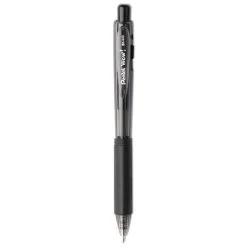 Pentel WOW! Ballpoint Pen, Retractable, Medium 1 Mm, Black Ink, Black Barrel, Dozen