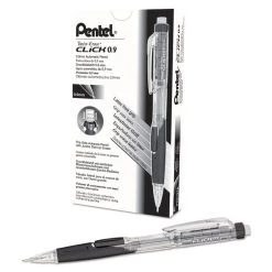 Pentel Twist-Erase CLICK Mechanical Pencil, 0.9 Mm, HB (#2.5), Black Lead, Black Barrel