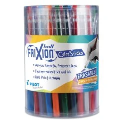 Pilot FriXion ColorSticks Erasable Gel Pen, Stick, Fine 0.7 Mm, Ten Assorted Ink And Barrel Colors, 36/Pack