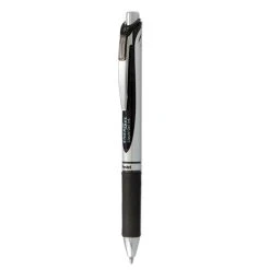Pentel EnerGel RTX Gel Pen, Retractable, Medium 0.7 Mm, Black Ink, Black/Gray Barrel