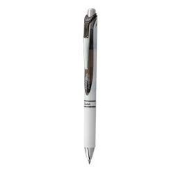 Pentel EnerGel RTX Gel Pen, Retractable, Medium 0.7 Mm, Black Ink, White/Black Barrel