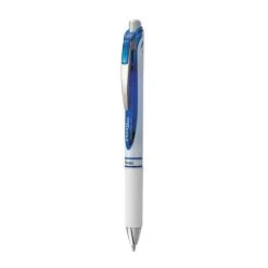 Pentel EnerGel RTX Gel Pen, Retractable, Medium 0.7 Mm, Blue Ink, White/Blue Barrel