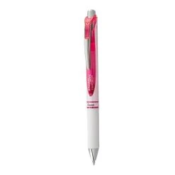 Pentel EnerGel RTX Gel Pen, Retractable, Medium 0.7 Mm, Pink Ink, White/Pink Barrel