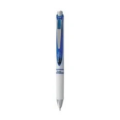 Pentel EnerGel RTX Gel Pen, Retractable, Fine 0.5 Mm Needle Tip, Blue Ink, White/Blue Barrel
