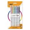 Bic Cristal Up Ballpoint Pen, Stick, Medium 1.2 Mm, Assorted Ink Colors, White Barrel, 6/Pack -Bostitch Shop 316762