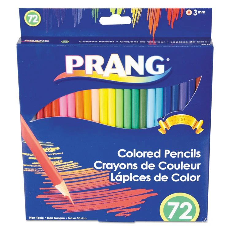 Prang Colored Pencil Sets, 3 Mm, 2B (#1), Assorted Lead/Barrel Colors, 72/Pack 3 Prang Colored Pencil Sets, 3 Mm, 2B (#1), Assorted Lead/Barrel Colors, 72/Pack