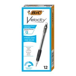 Bic Velocity Original Mechanical Pencil, 0.5 Mm, HB (#2.5), Black Lead, Black Barrel, Dozen -Bostitch Shop 580215