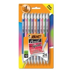 Bic Xtra-Sparkle Mechanical Pencil Value Pack, 0.7 Mm, HB (#2.5), Black Lead, Assorted Barrel Colors, 24/Pack