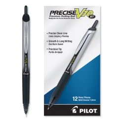 Pilot Precise V10RT Roller Ball Pen, Retractable, Bold 1 Mm, Black Ink, Black Barrel, Dozen -Bostitch Shop 635203