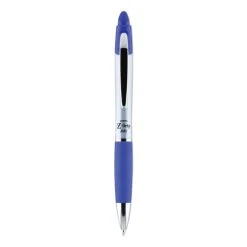 Zebra Z-Grip MAX Ballpoint Pen, Retractable, Medium 1 Mm, Blue Ink, Silver Barrel, 12/Pack