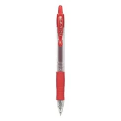 Pilot G2 Premium Gel Pen, Retractable, Extra-Fine 0.5 Mm, Red Ink, Smoke Barrel, Dozen