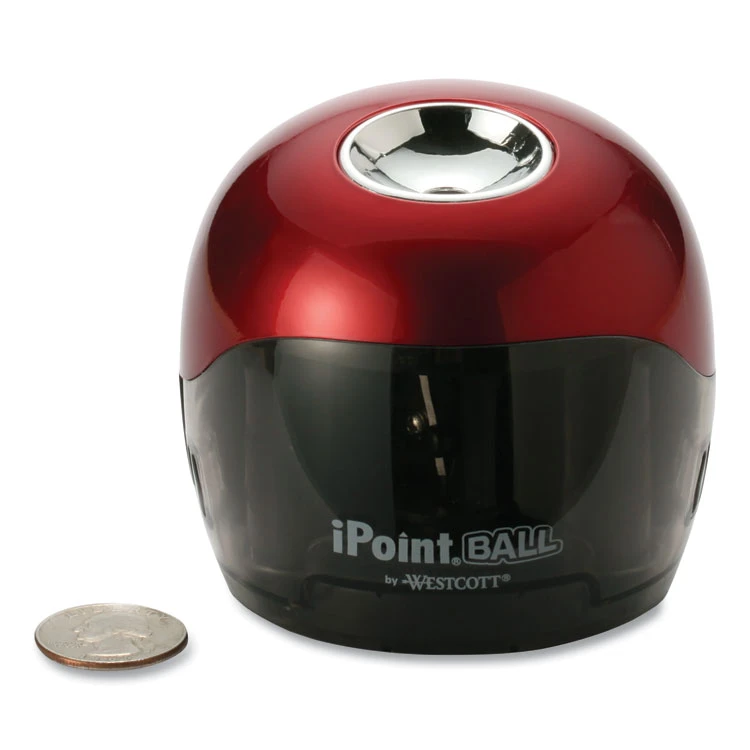 Westcott IPoint Ball Battery Sharpener, Battery-Powered, 3 X 3.25, Red/Black 4 Westcott IPoint Ball Battery Sharpener, Battery-Powered, 3 X 3.25, Red/Black - Image 2