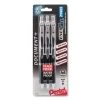Pentel EnerGel PRO Gel Pen, Retractable, Medium 0.7 Mm, Black Ink, Black Barrel, 3/Pack