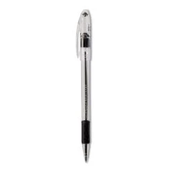 Pentel R.S.V.P. Ballpoint Pen, Stick, Fine 0.7 Mm, Black Ink, Clear/Black Barrel, Dozen