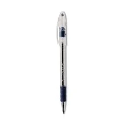 Pentel R.S.V.P. Ballpoint Pen, Stick, Fine 0.7 Mm, Blue Ink, Clear/Blue Barrel, Dozen