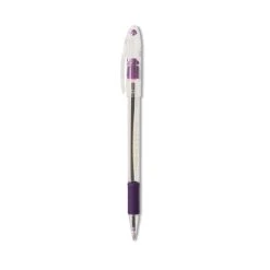 Pentel R.S.V.P. Ballpoint Pen, Stick, Medium 1 Mm, Violet Ink, Clear/Violet Barrel, Dozen
