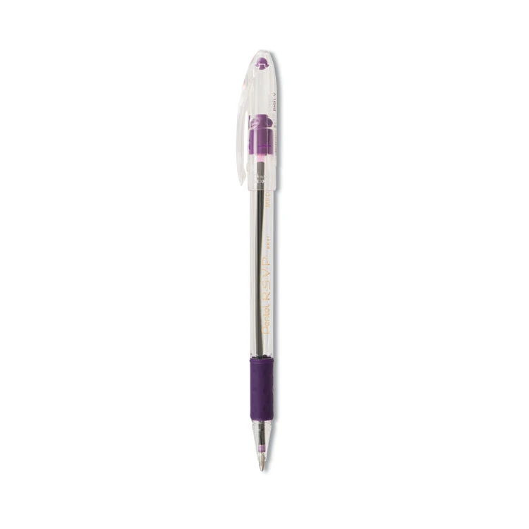 Pentel R.S.V.P. Ballpoint Pen, Stick, Medium 1 Mm, Violet Ink, Clear/Violet Barrel, Dozen 3 Pentel R.S.V.P. Ballpoint Pen, Stick, Medium 1 Mm, Violet Ink, Clear/Violet Barrel, Dozen