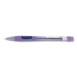 Pentel Quicker Clicker Mechanical Pencil, 0.7 Mm, HB (#2.5), Black Lead, Transparent Violet Barrel