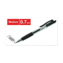 Universal Comfort Grip Gel Pen, Retractable, Medium 0.7 Mm, Black Ink, Smoke Barrel, Dozen -Bostitch Shop 666383