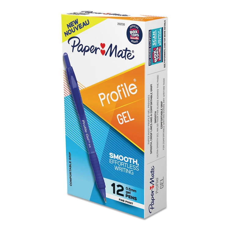 Paper Mate Profile Gel Pen, Retractable, Fine 0.5 Mm, Blue Ink, Translucent Blue Barrel, Dozen 4 Paper Mate Profile Gel Pen, Retractable, Fine 0.5 Mm, Blue Ink, Translucent Blue Barrel, Dozen - Image 2