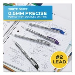 Paper Mate Write Bros Mechanical Pencil, 0.5 Mm, HB (#2), Black Lead, Silver Barrel With Assorted Clip Colors, 24/Pack -Bostitch Shop 690587
